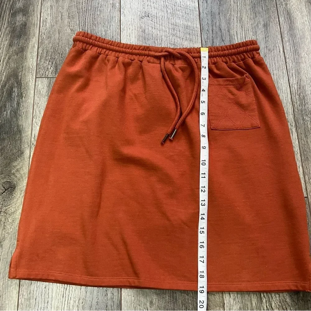 People Tree UK Rust Organic Cotton Pull On Skirt Size 10